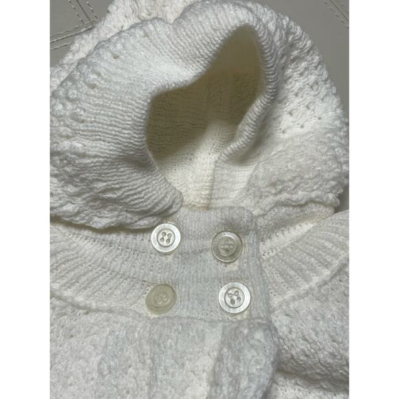 Sears Vintage White Sweater Hoodie Baby Jacket Deadstock size 12M - Picture 4 of 11
